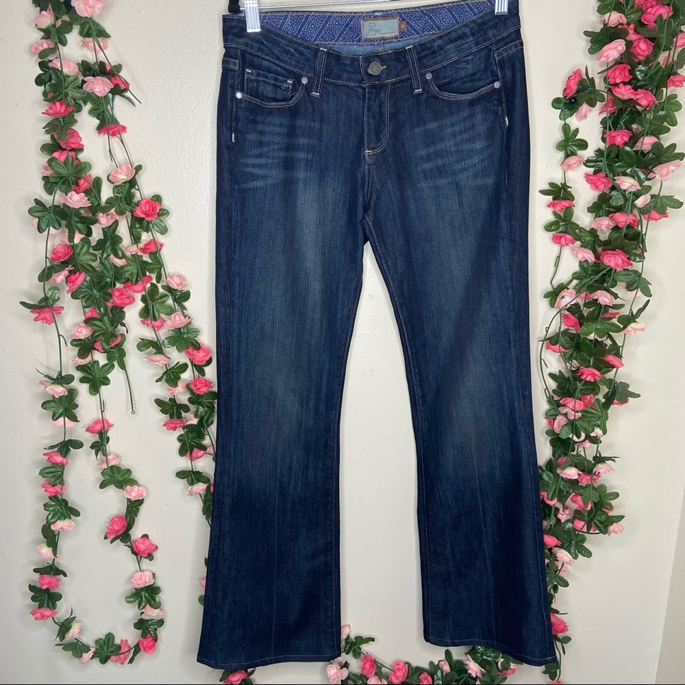 Paige Dark Wash Blue Bootcut Jeans Womens 29